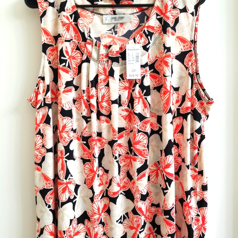 New Plus Size Orange/Black Blouse